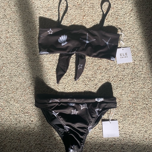 ELE swims Black Seashell High Cut Bikini Set - Picture 7 of 9